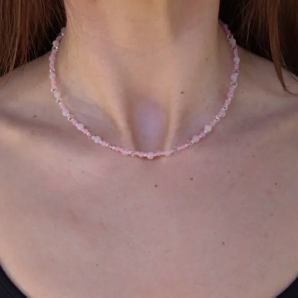 Rose Quartz Choker - Picture 1 of 7